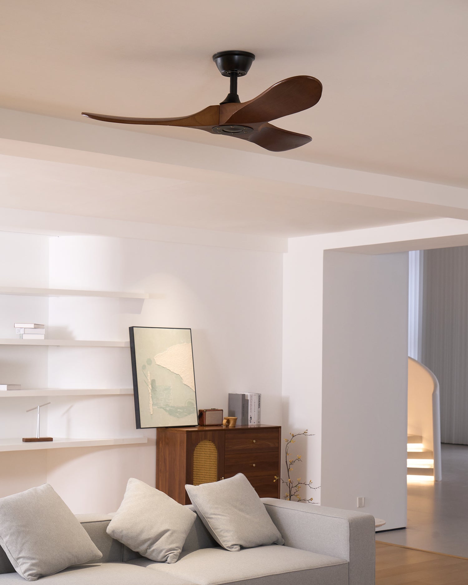 Aero Breeze 42 in 52 in Ceiling Fan DC Motor Wooden Blades Indoor Living Room Bedroom Air Circulation | Thomler